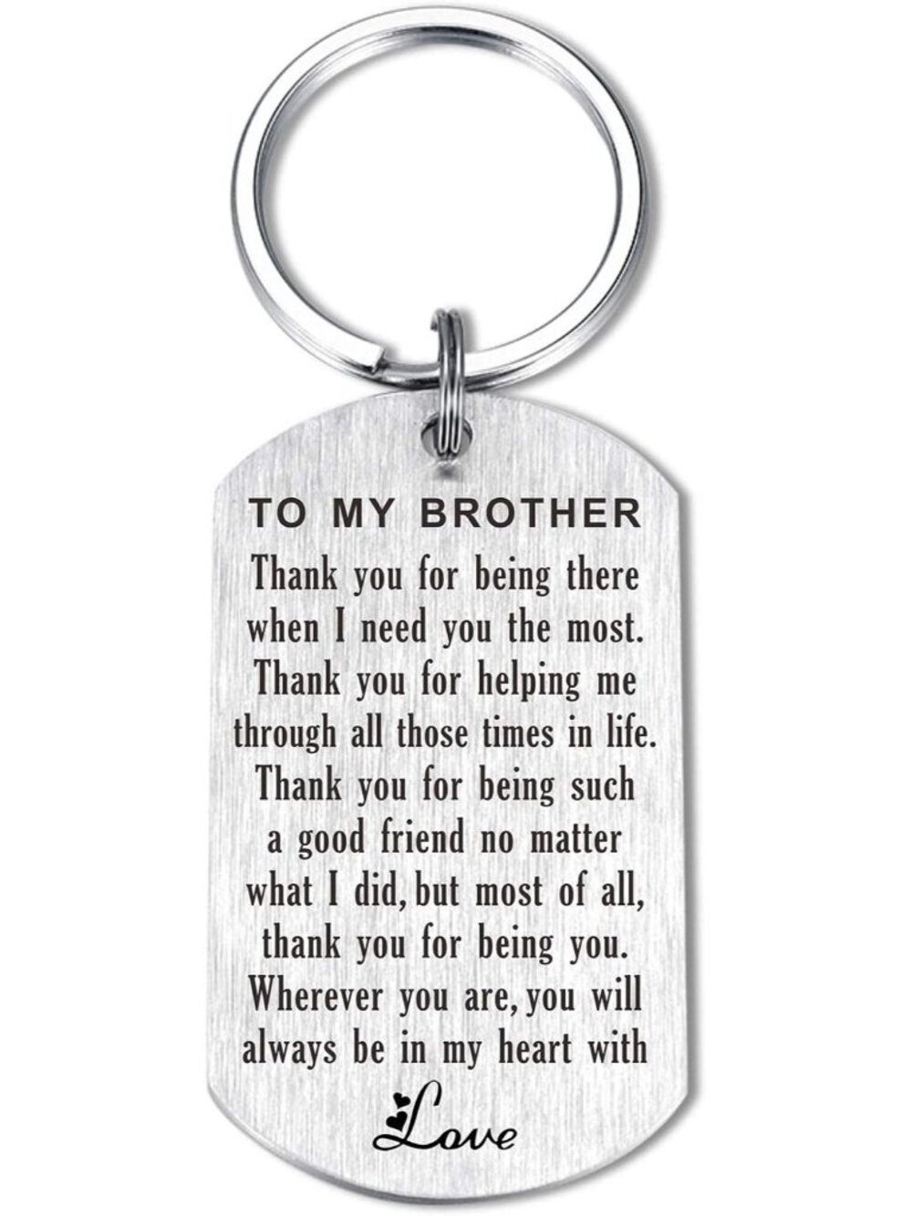 Brother Sister Gifts for Birthday Graduation, Metal Keychain